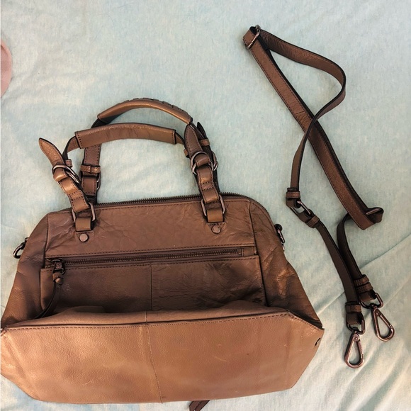 Elliott Lucca Taupe Leather Satchel - Picture 5 of 12